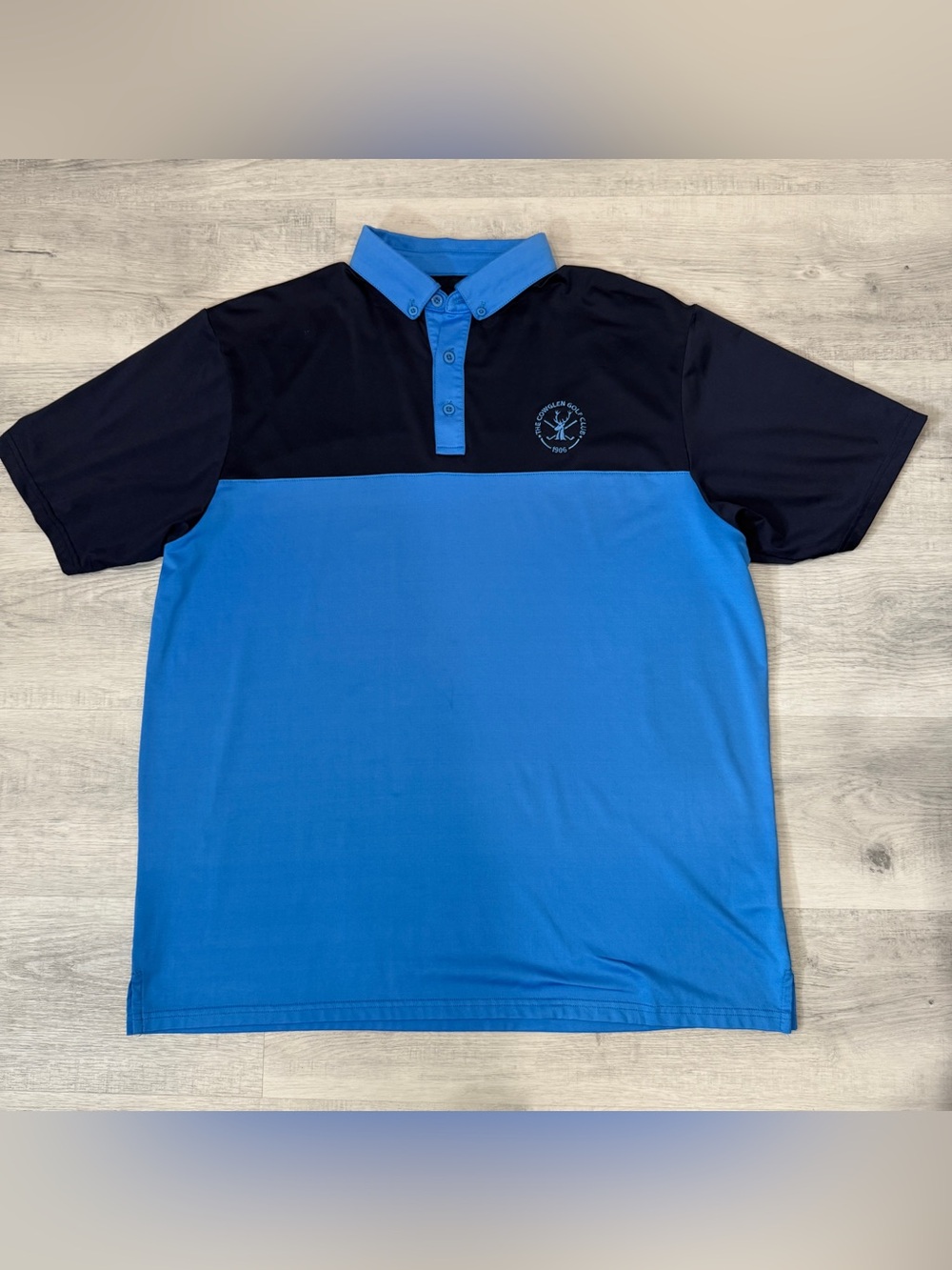 Murray Golf Men's Colorblock Polo Shirt Size L Blue Navy - Cowglen Scotland - Picture 4 of 17